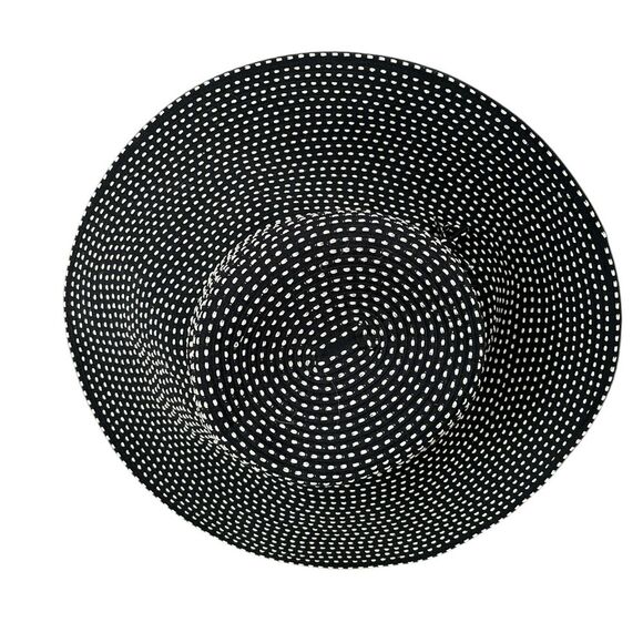 San Diego Hat Company Black and Tan Polka Dot Sun Hat Wide Rim Beach - Picture 5 of 10